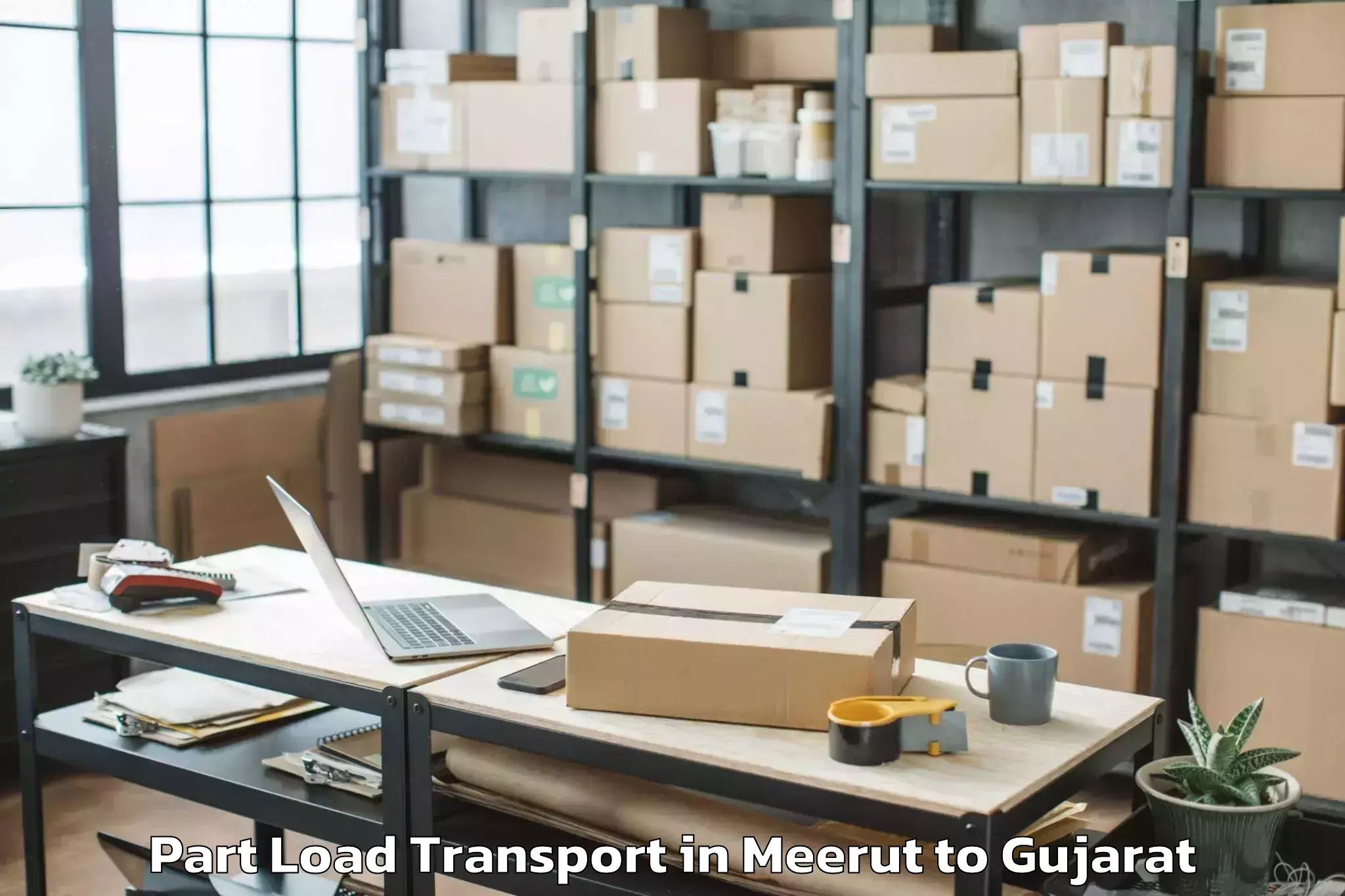 Meerut to Chotila Part Load Transport Booking